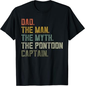 Sailing Boat Dad Shirt, Pontoon Captain Men Apparel, Boating T-Shirt