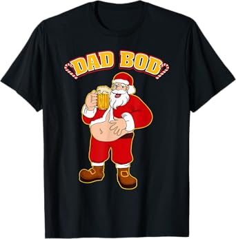 Santa Belly DAD BOD t-shirt Funny Christmas Beer Belly T-Shirt