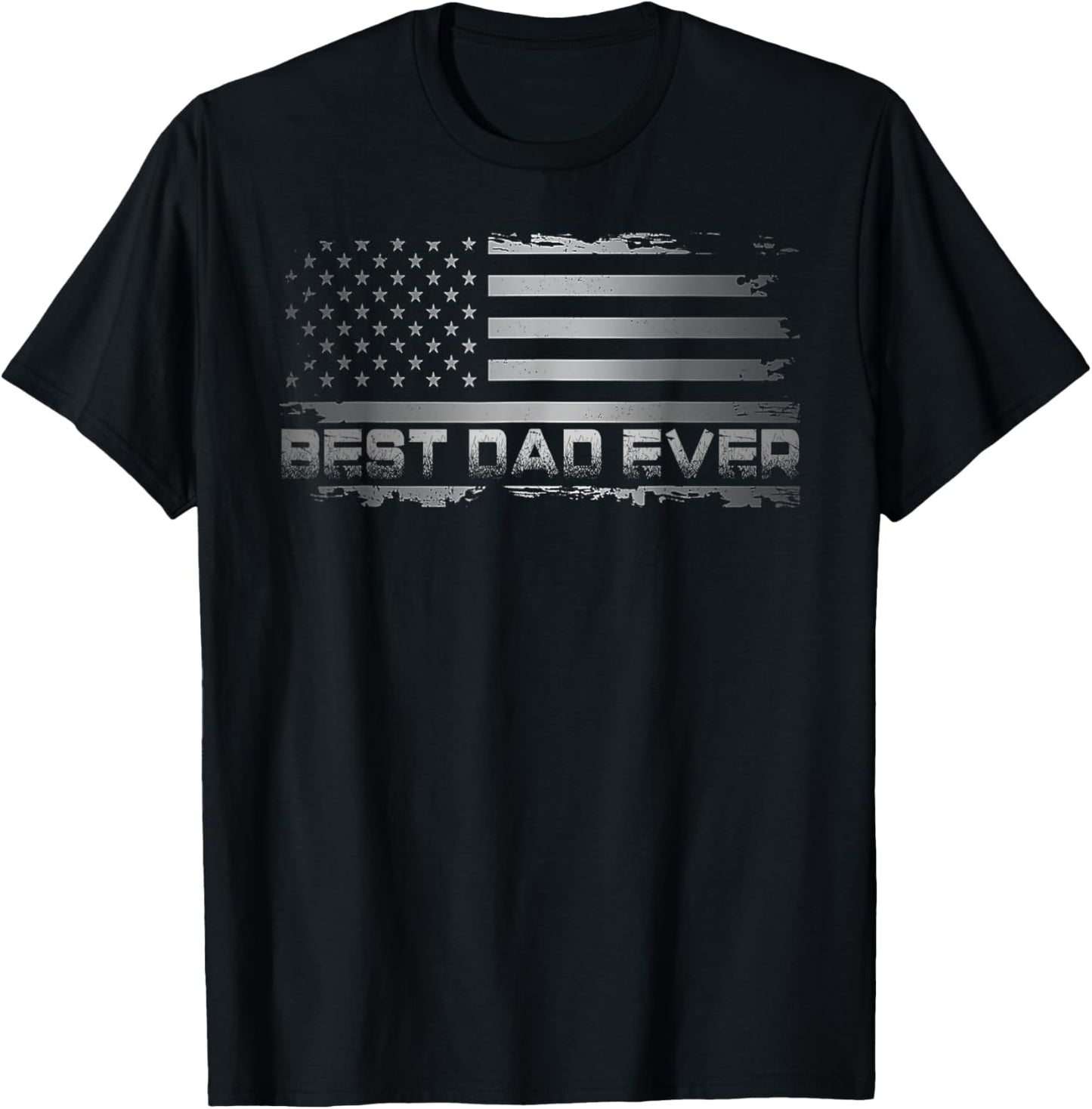 Mens Best Dad Ever American Flag Patriotic Father's Day Daddy T-Shirt