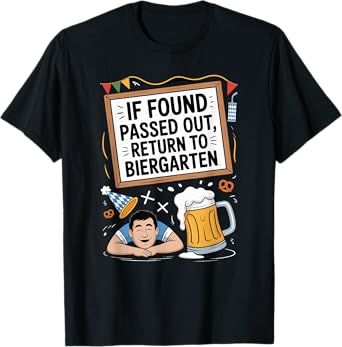 If Found Passed Out Return to Biergarten Oktoberfest Beer T-Shirt