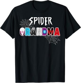 Women Spider Grandma Matching Family Birthday Party T-Shirt
