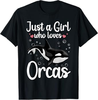 Cool Orca Whale Design For Girls Women Kids Ocean Orca Lover T-Shirt