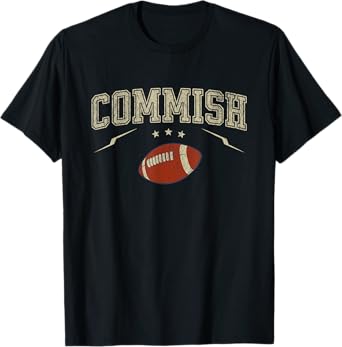 Fantasy Football Commissioner Varsity Style Commish T-Shirt