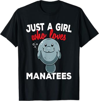 Just A Girl Who Loves Manatees Chubby Mermaid Lover T-Shirt
