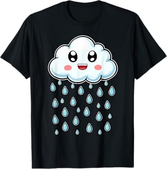 Cloud Raindrops Water White Cute Christmas Costume Halloween T-Shirt