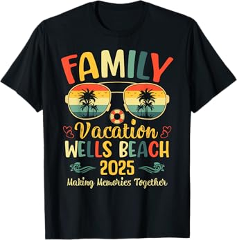 Wells Beach Maine Family Summer Vacation 2025 Tropical T-Shirt
