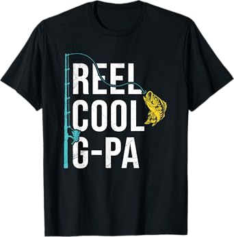 Mens Reel Cool G-Pa Fishing Shirt Funny Grandpa Father's Day T-Shirt
