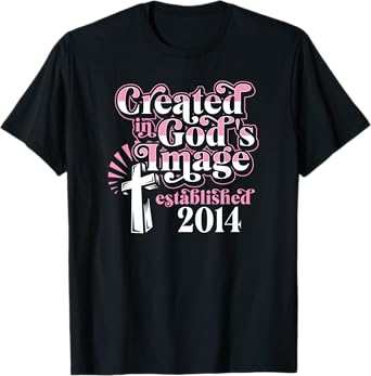 Created In Gods Image Established 2014 Christian Birthday T-Shirt