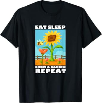 Eat Sleep Grow a Garden Repeat Gamer Style T-Shirt