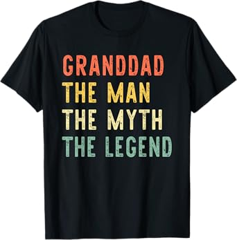 Granddad The Man The Myth The Legend Retro Vintage T-Shirt