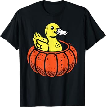 Duck Pumpkin Halloween Funny Animal Men Women Kids T-Shirt