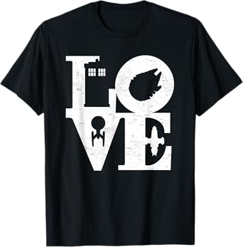 Vintage I Love Magic and Science Fiction Space Black Remix T-Shirt