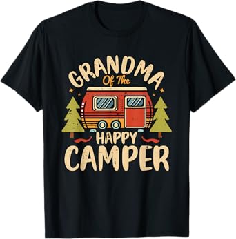 Grandma of Happy Camper 1st Birthday Party Retro Grandma T-Shirt