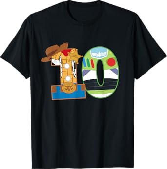 Disney and Pixarโs Toy Story Tenth Birthday 10 Years Old T-Shirt