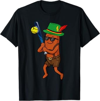 Wurst Sausage Playing Volleyball Oktoberfest Festival Men T-Shirt