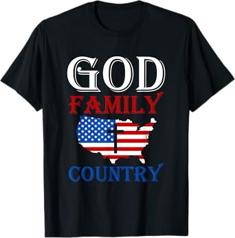 God Family Country Christian Gift USA Prayer T-Shirt