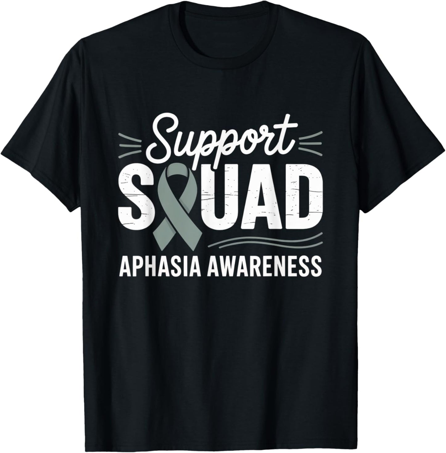 Aphasia Awareness Support Squad Gray Ribbon Family T-Shirt