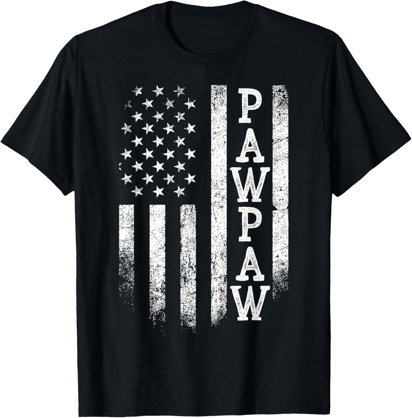 Distressed Pawpaw American Flag Patriotic Father's Day T-Shirt