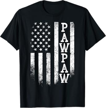Distressed Pawpaw American Flag Patriotic Father's Day T-Shirt