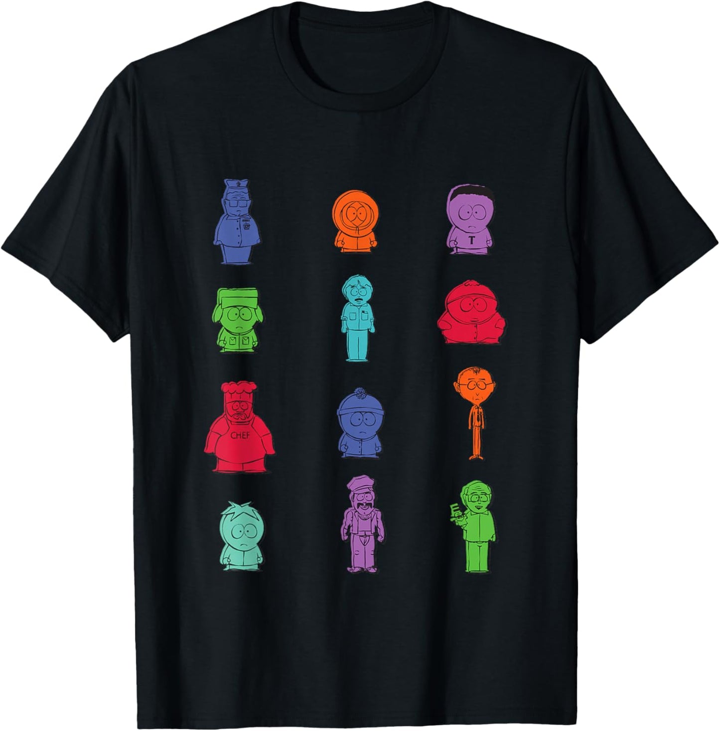 South Park Colorful Characters Fun Cartoon Graphic T-shirt by TeeBrew