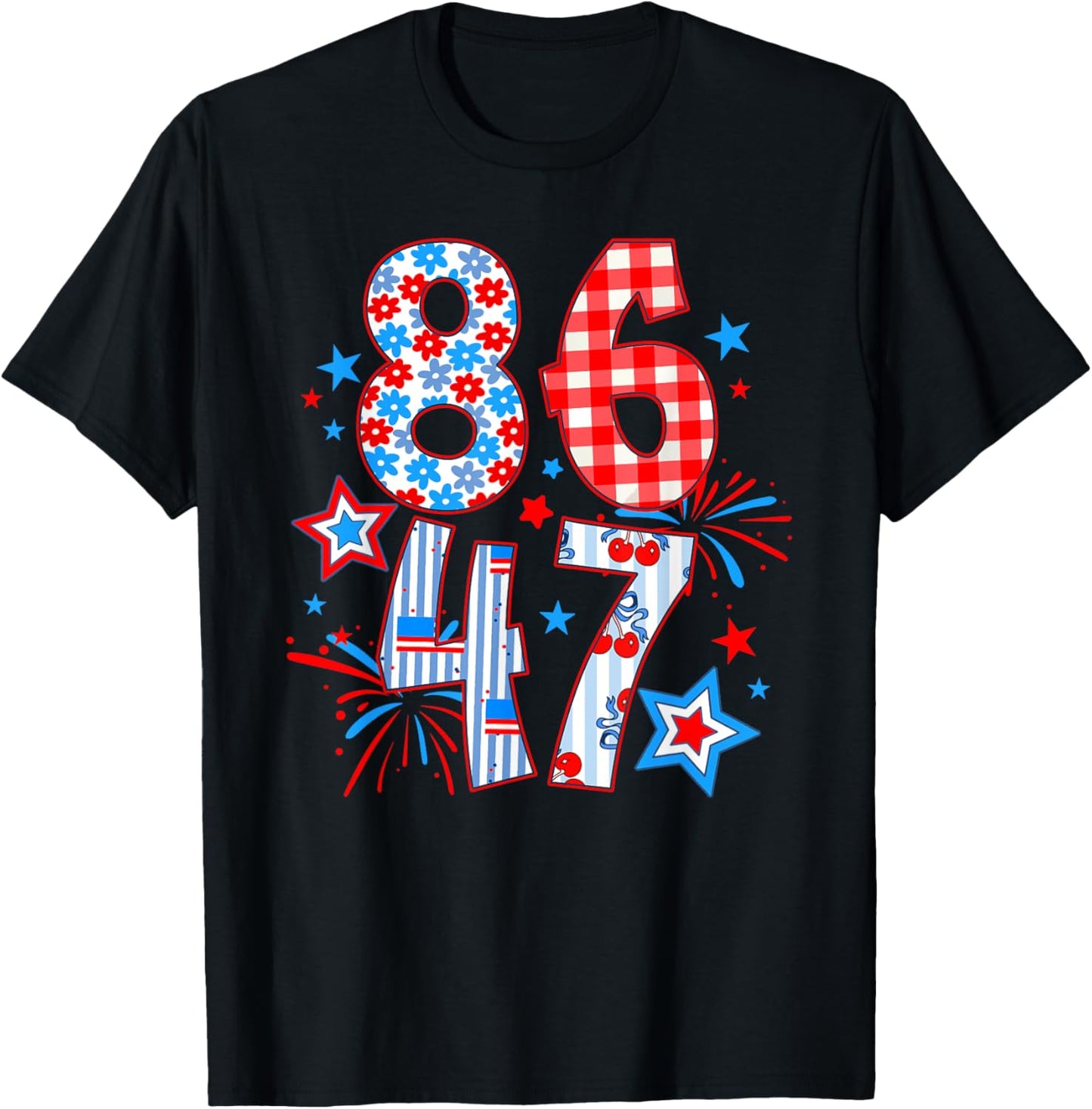 8647 4th of July USA US American Flag T-Shirt