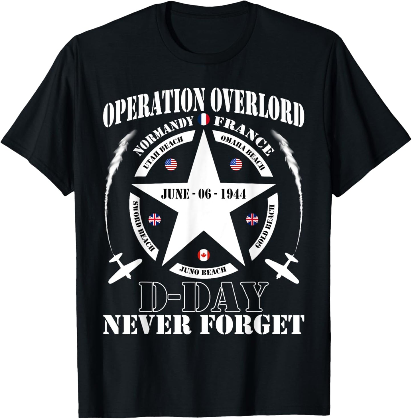 D-Day June 6, 1944 WW2 Normandy France Never Forget T-Shirt