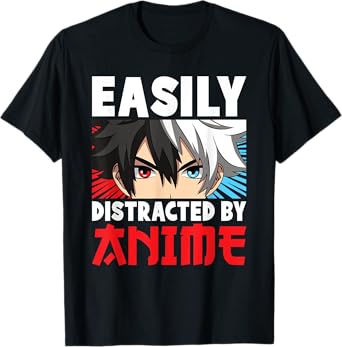 Easily Distracted By Anime Japanese Anime Otaku Men Boys T-Shirt