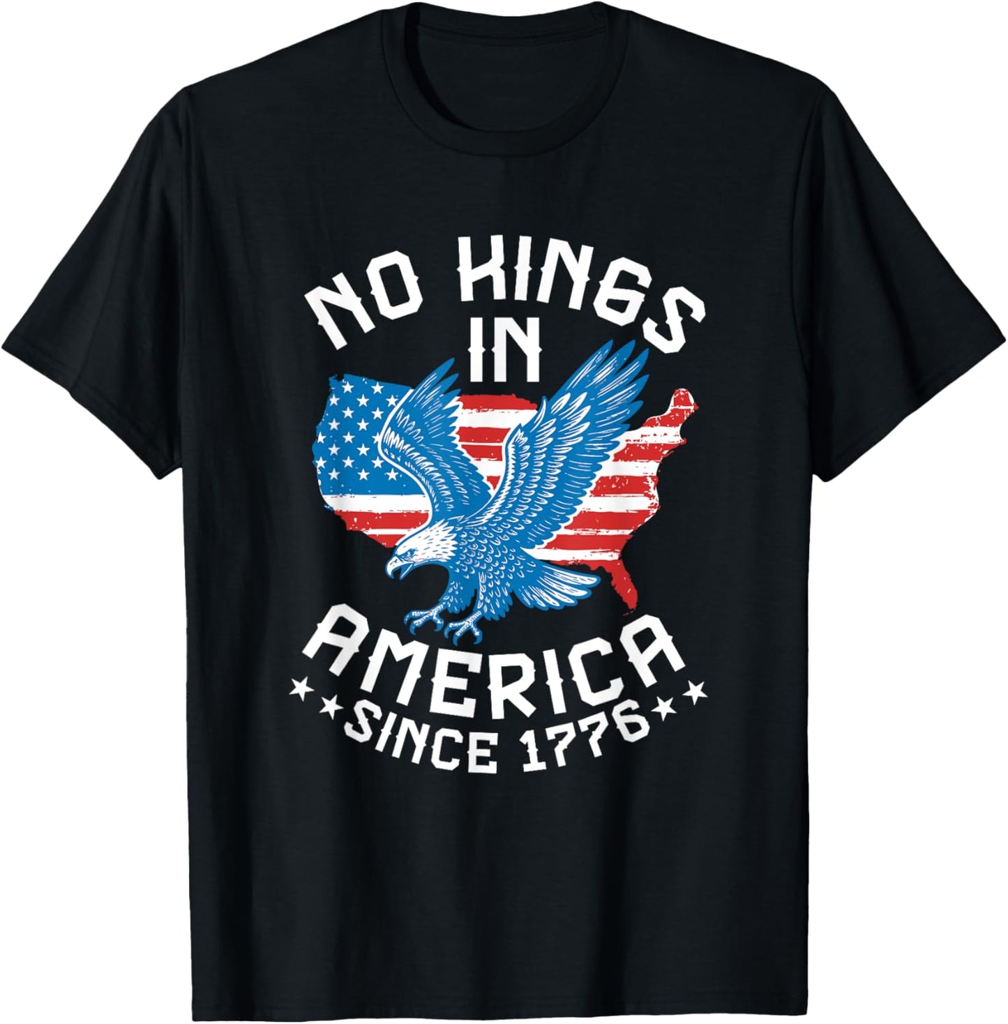 No Kings in America flag Protest Save Democracy Democrat T-Shirt