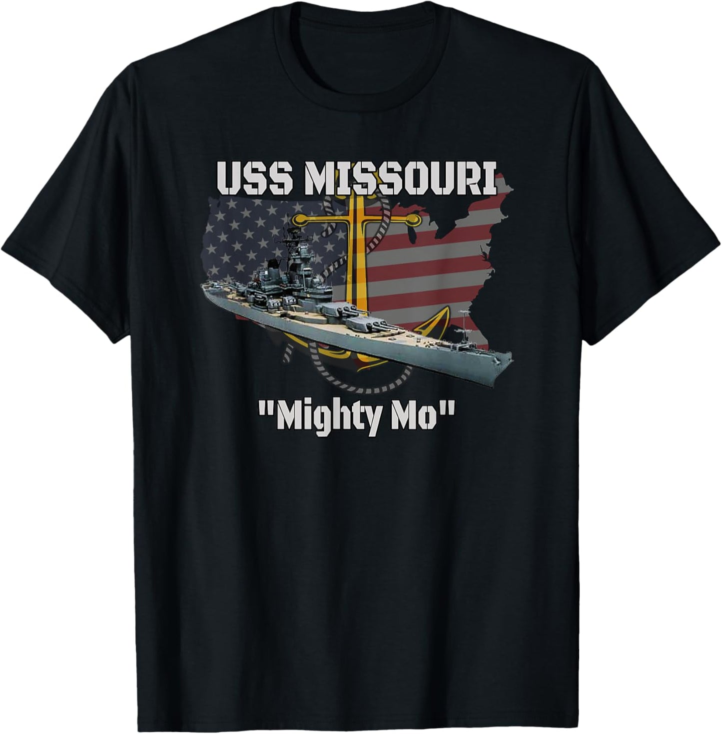 USS Missouri BB-63 Battleship Veterans Day Warship Father T-Shirt