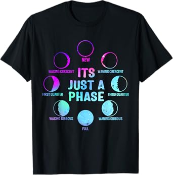 It's Just A Phase Celestial Moon Lunar Cycle Astronomy Kids T-Shirt