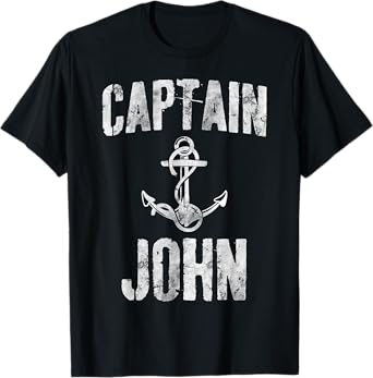 Funny Personalized Boating Shirt First Name Captain John T-Shirt