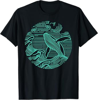 Humpback Whale Marine Life Ocean Nature Sea Blue Waves T-Shirt