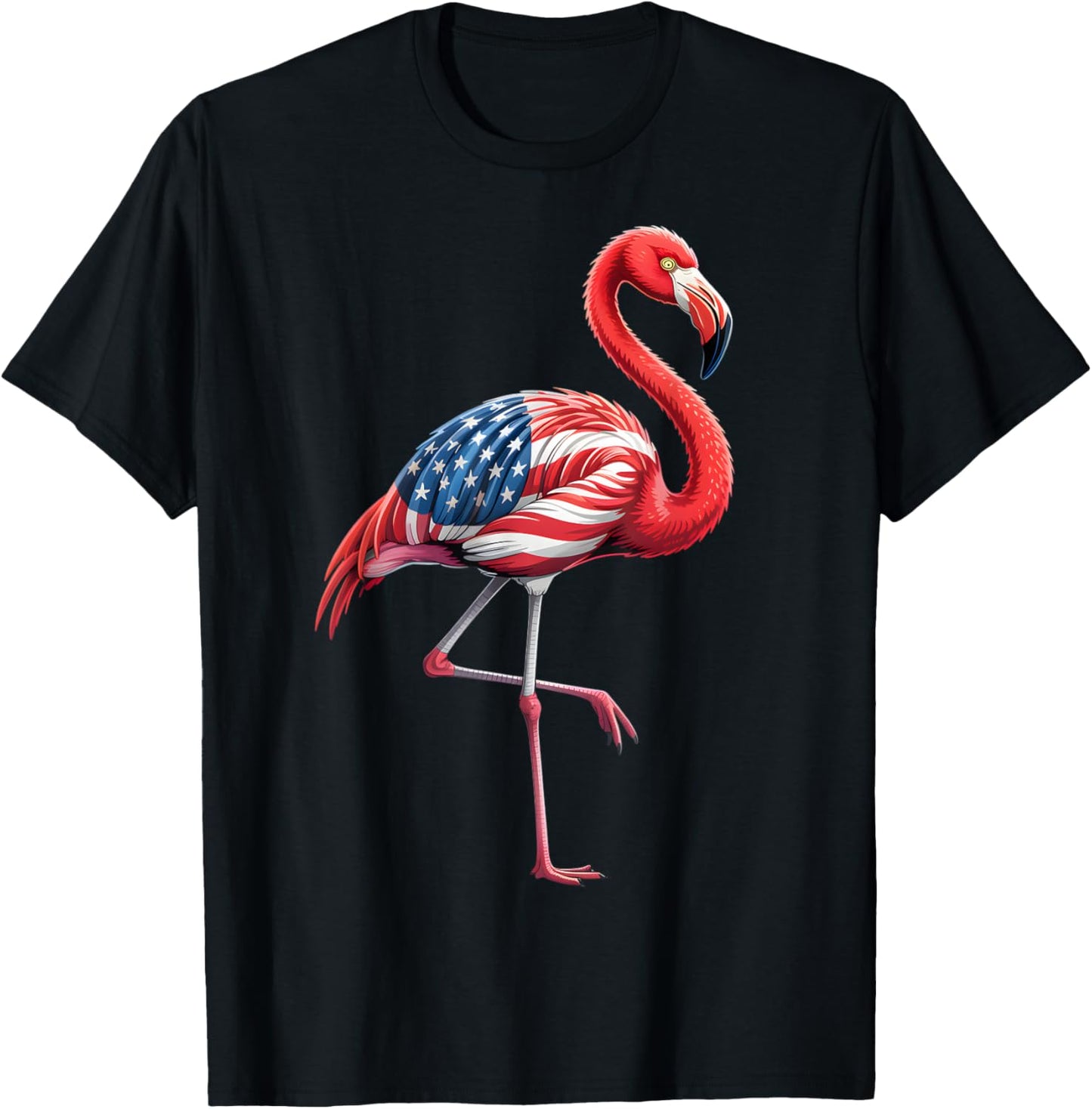 Flamingo 4th Of July American Flag Patriotic Usa Women Girls T-shirt