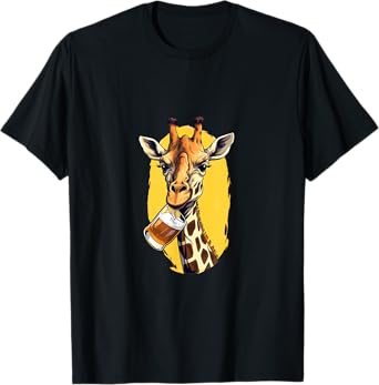 Giraffe Drinking Beer Funny Beer Drinker Safari Zoo Animal T-Shirt