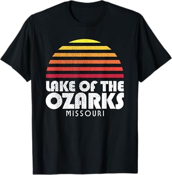 Lake of the Ozarks Missouri Retro Vintage Style Sunset T-Shirt