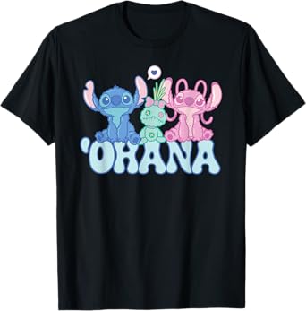 Disney Stitch with Angel & Scrump Fluffy Cute 'Ohana T-Shirt