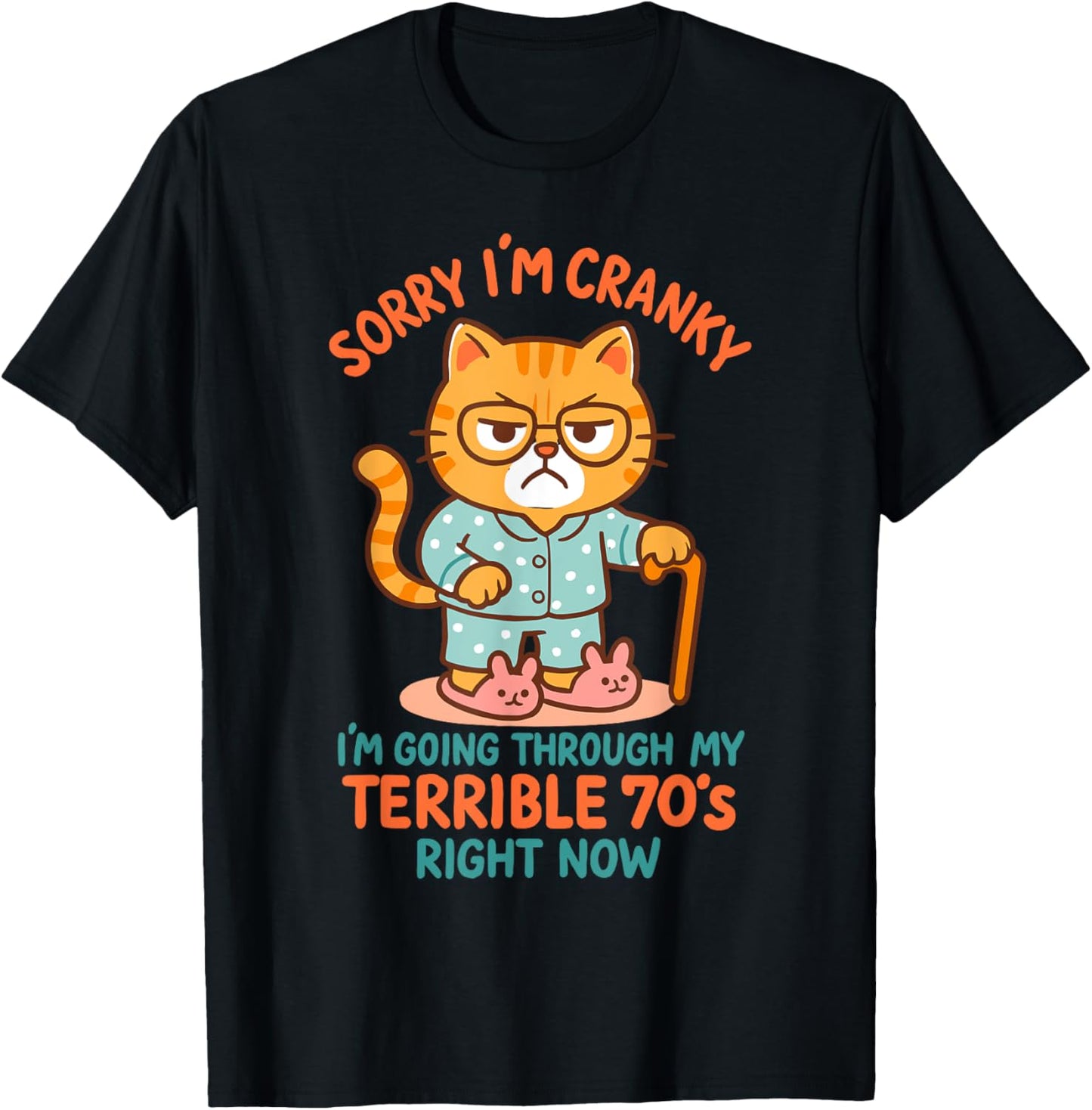 Sorry I'm Cranky I'm Going Through My Terrible 70s Cat Lover T-Shirt