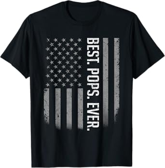 Best Pops Ever US American Flag Shirt Gifts For Father's Day T-Shirt for Men