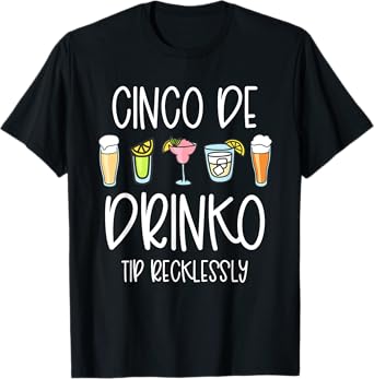 Cinco De Drinko Mayo Women Tip Your Bartender Funny Bar Work T-Shirt