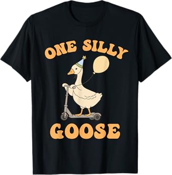 Funny 1st First Birthday One Silly Goose Family Matching T-Shirt