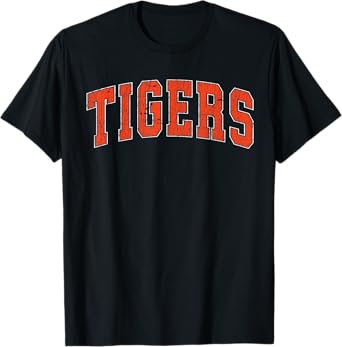 Graphic Retro Vintage Tigers Style Classic School Sports T-Shirt