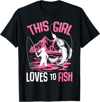 This Girl Loves To Fish Fishing Girls T-Shirt