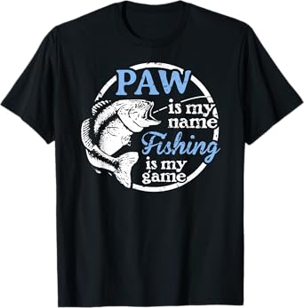 Mens Fishing Paw Fathers Day Gift for Dad fisherman T-Shirt
