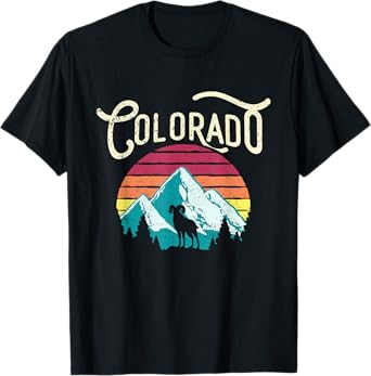 Retro Colorado CO Mountains Wildlife Bighorn Sheep T-Shirt T-Shirt