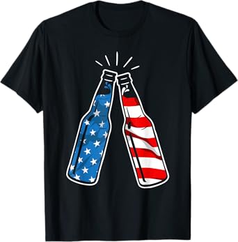 4th Of July Patriotic American Flag Beer Drinking Alcohol Women Men T-Shirt