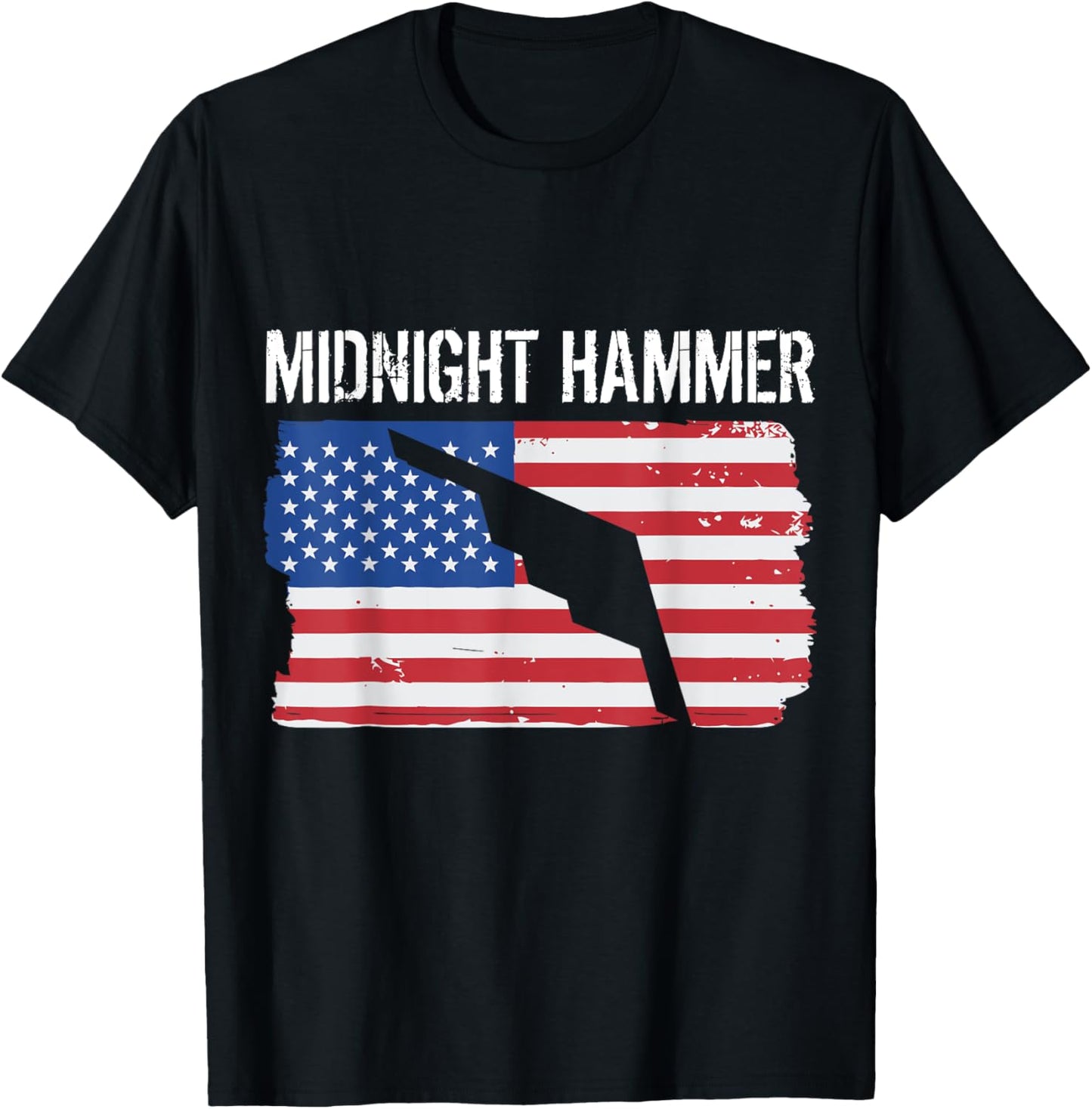 Midnight Hammer B-2 Stealth Jet Operation USA Flag 4th july T-Shirt