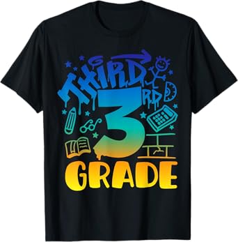 3rd Grade Boys Funny Third Grade First Day Of School Tie Dye T-Shirt