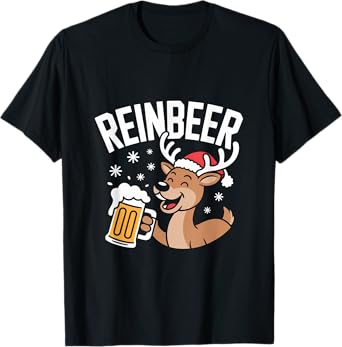Reinbeer Drinking Reindeer Christmas Cheer T-Shirt