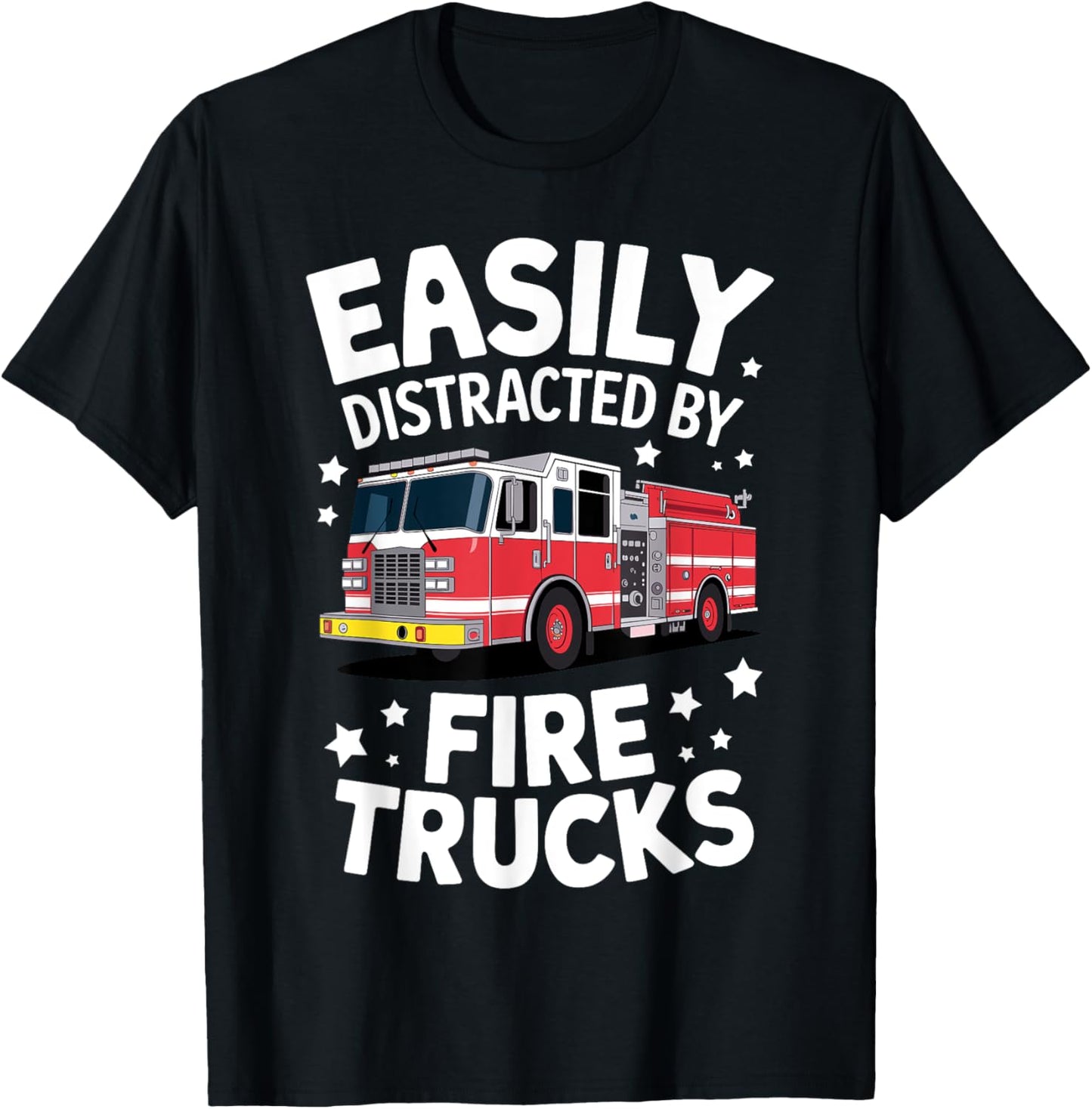 Funny Firefighter Art For Men Women Kids Fire Truck Fireman T-Shirt