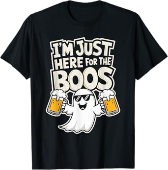 I'm Just Here for The Boos Ghost Beer Halloween Party Men T-Shirt